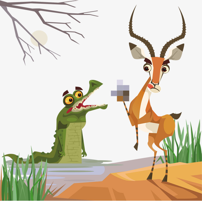 扁角鹿和大鳄鱼的故事